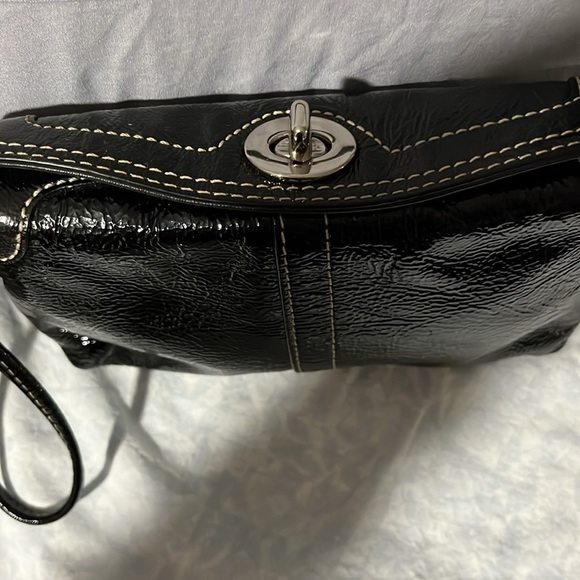 Coach Patent Leather Turn Lock Wristlet - Picture 2 of 8